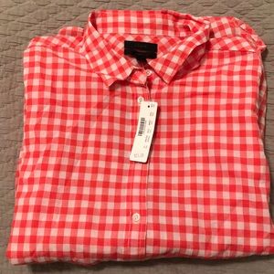 NWT Jcrew Gingham Boy Button Down
